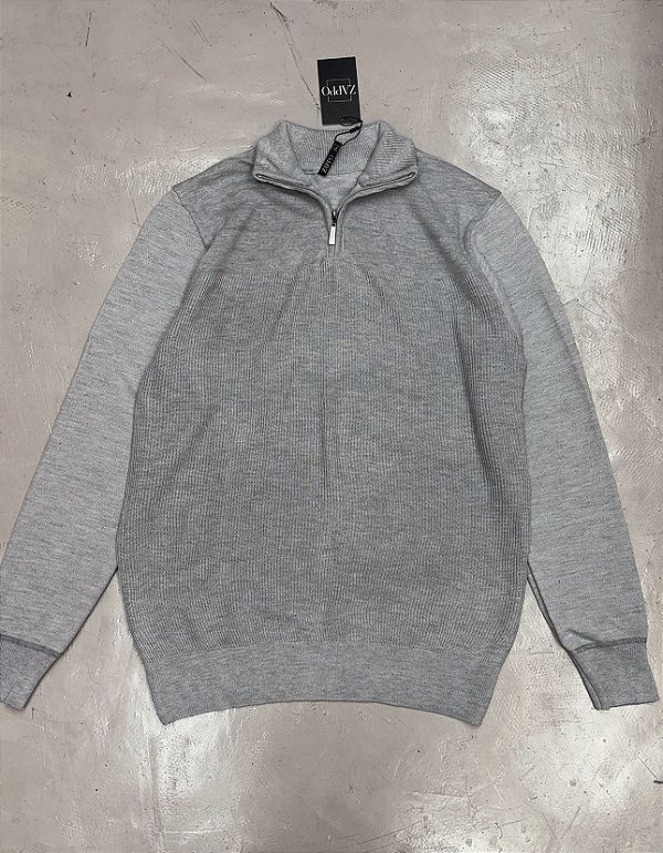 SUÉTER ZÍPER (cinza)