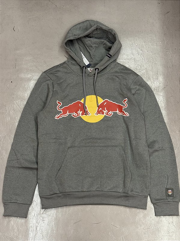 MOLETOM RED BULL CINZA (logo central)