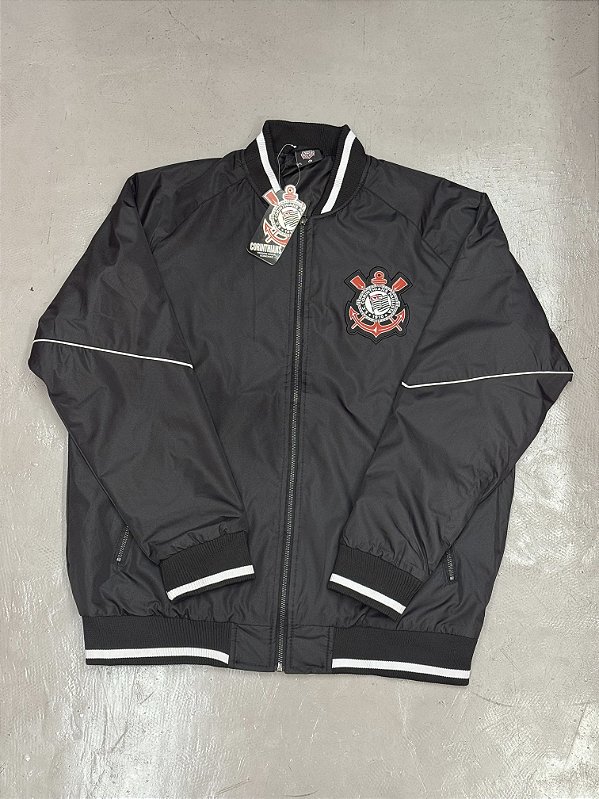 JAQUETA BOMBER CORINTHIANS IMPERMEÁVEL (preta)
