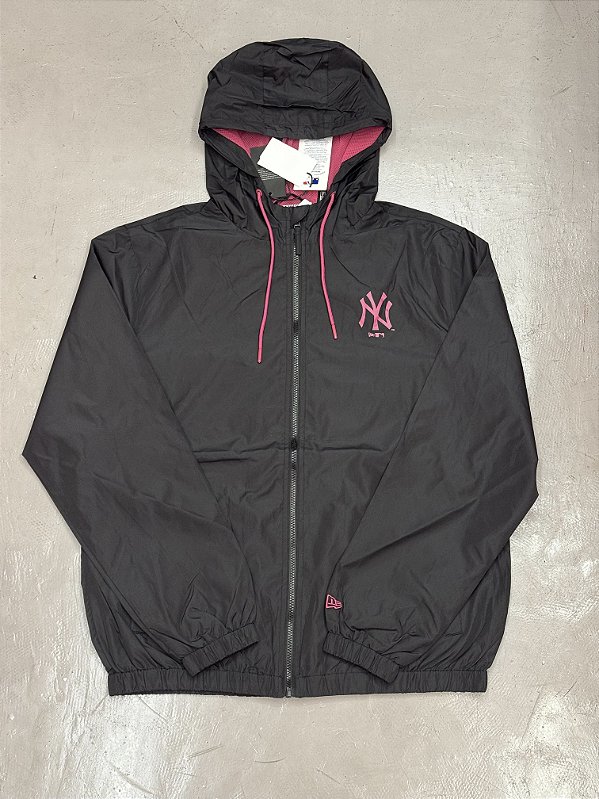 CORTA VENTO NEW ERA YANKEES (preto/rosa)