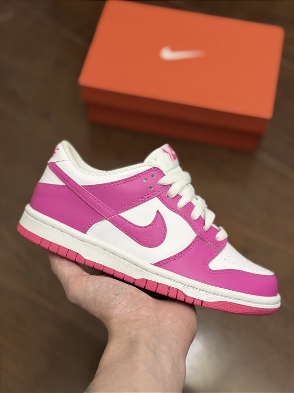 NIKE DUNK LOW GS (branco/pink)