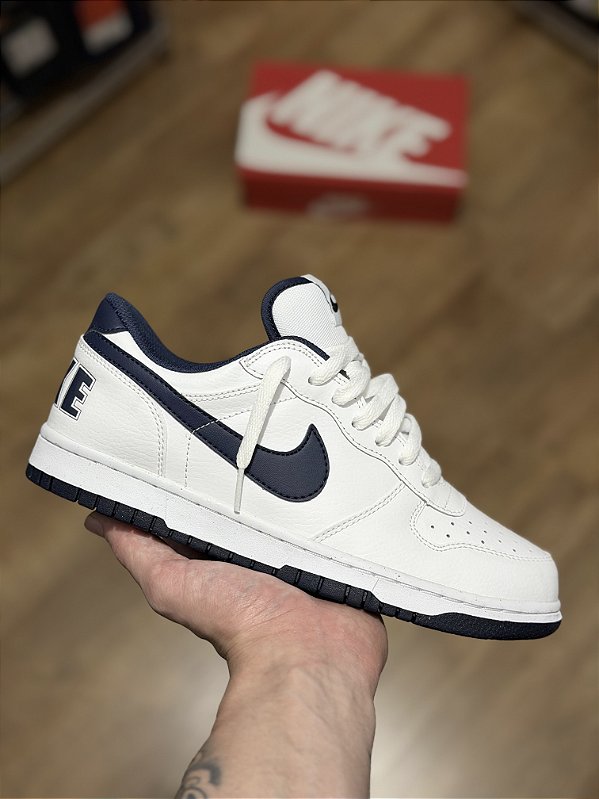 NIKE BIG LOW (branco/azul marinho)
