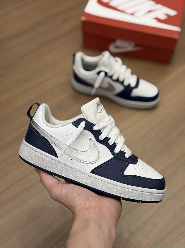 NIKE COURT BOROUGH LOW (azul marinho/prata)