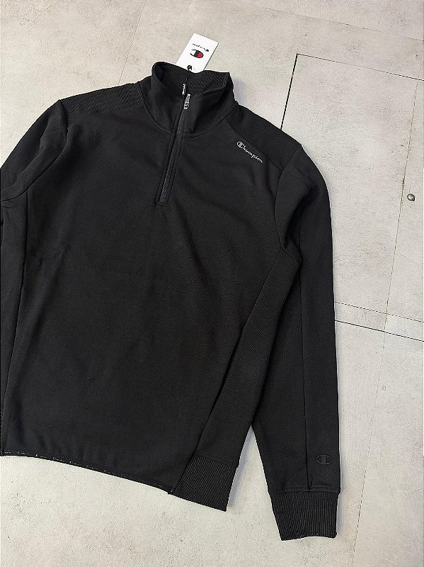 MOLETOM TECH QUARTER ZIP CHAMPION (preto)