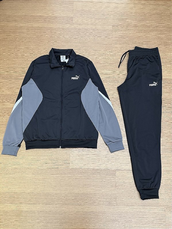 CONJUNTO PUMA 2026 BLOCK POLY SUIT (preto/cinza)