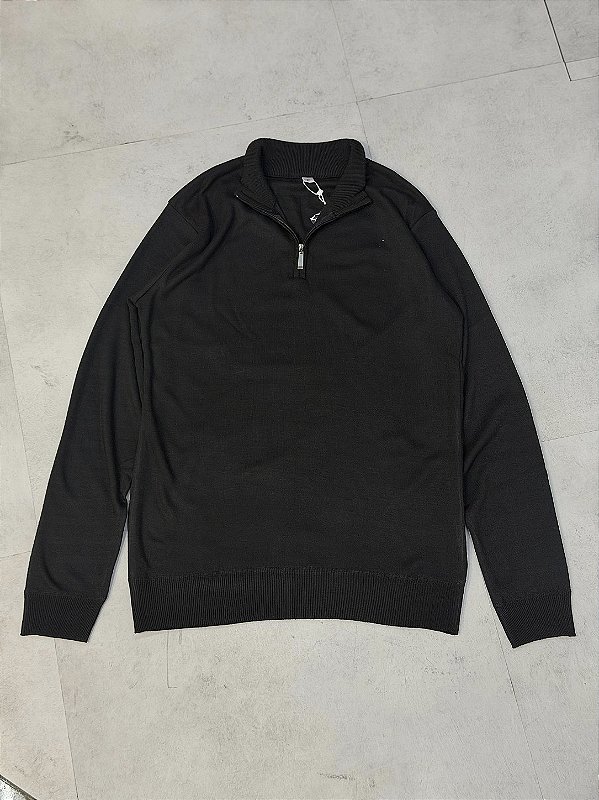 SUÉTER MEIO ZÍPER (preto)