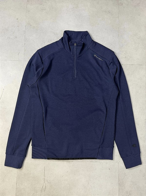 QUARTER ZIP CHAMPION MINI SCRIPT LOGO (azul marinho)