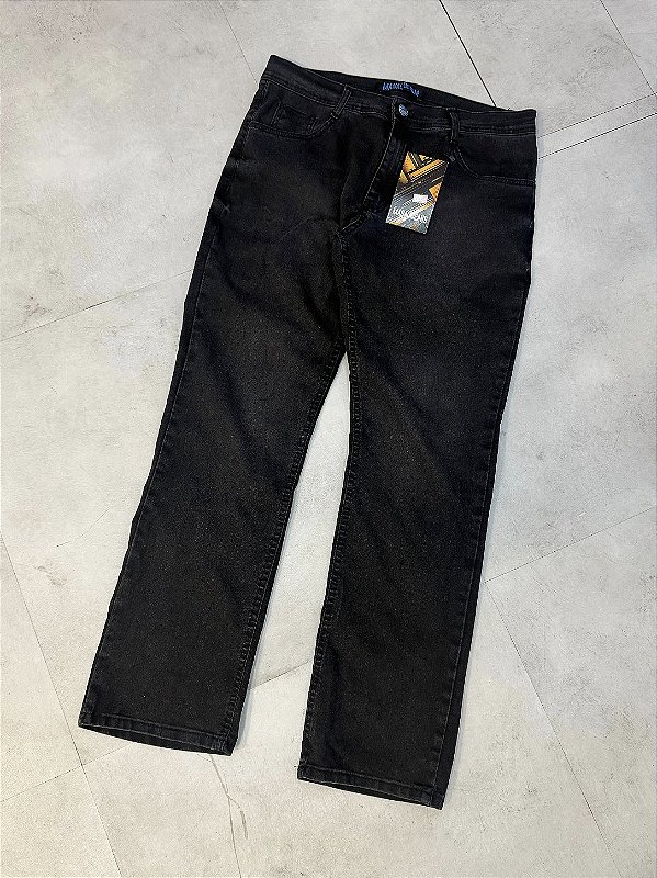 CALÇA JEANS CORTE RETO STONED BLACK