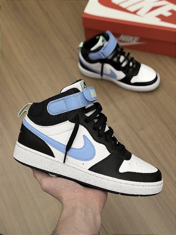 NIKE COURT BOROUGH MID 2 (branco/preto/azul)