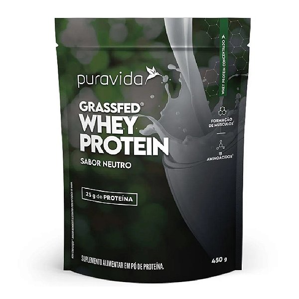 Grassfed Whey Protein sabor Neutro - Puravida 450g
