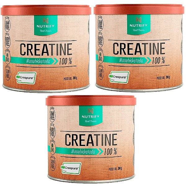 Kit 3x Creatina Creapure Monohidratada - Nutrify 300g