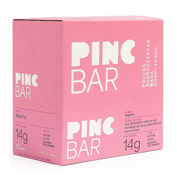 Barra de Proteína Natural sabor Beijinho - Pincbar 12 un.