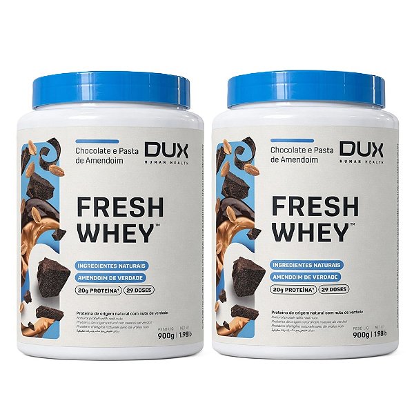 2x FreshWhey Chocolate e Pasta de Amendoim - DUX 900g