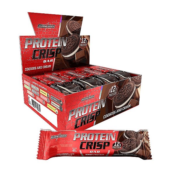 Protein Crisp Bar Cookies & Cream - Integralmédica 12 un.