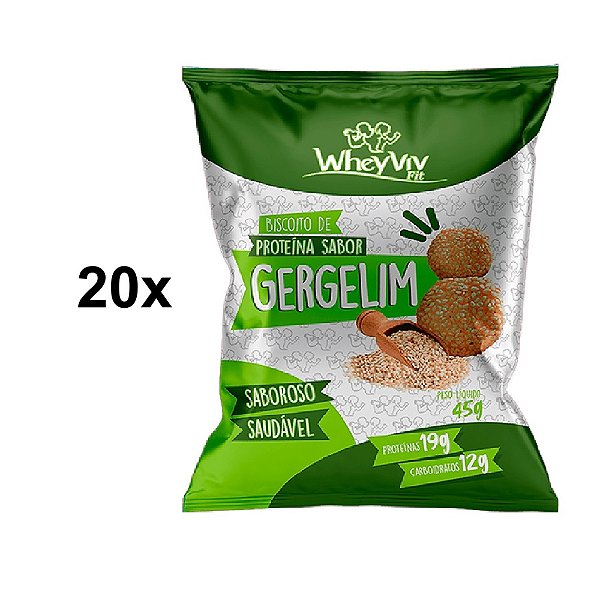 20x Biscoito De Gergelim - Wheyviv 45g