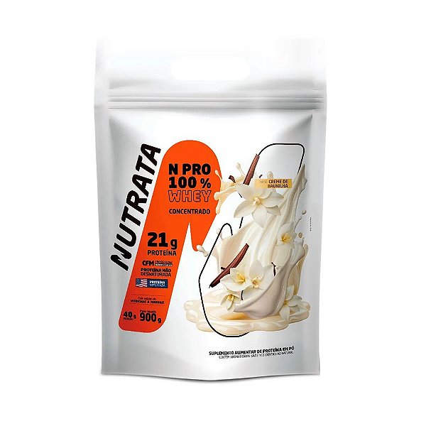 N Pro 100% Whey - Refil - Sabor Baunilha - Nutrata 900g