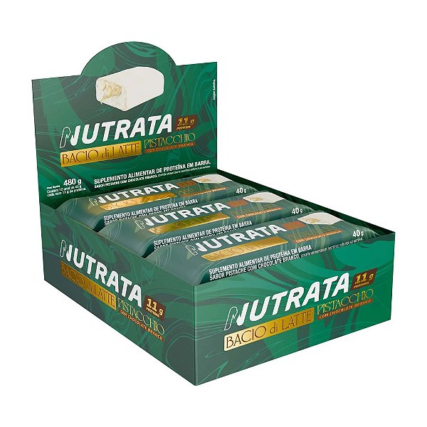 Barra De Proteína Bacio Di Latte Pistache - Nutrata 12 Un.