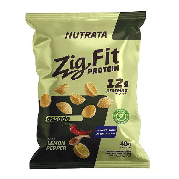 Zig Fit Salgadinho Proteico Sabor Lemon Pepper - Nutrata 40g