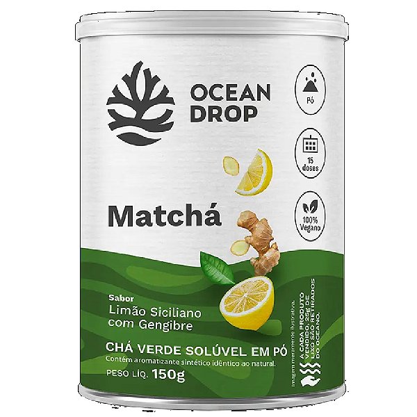Matchá Limão Siciliano Com Gengibre - Ocean Drop 150g