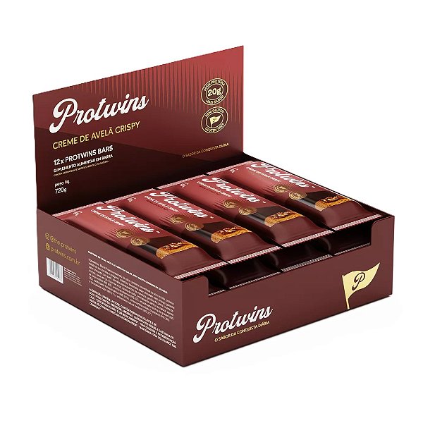 Barra De Proteína Creme De Avelã Crispy - Protwins 12 Un.
