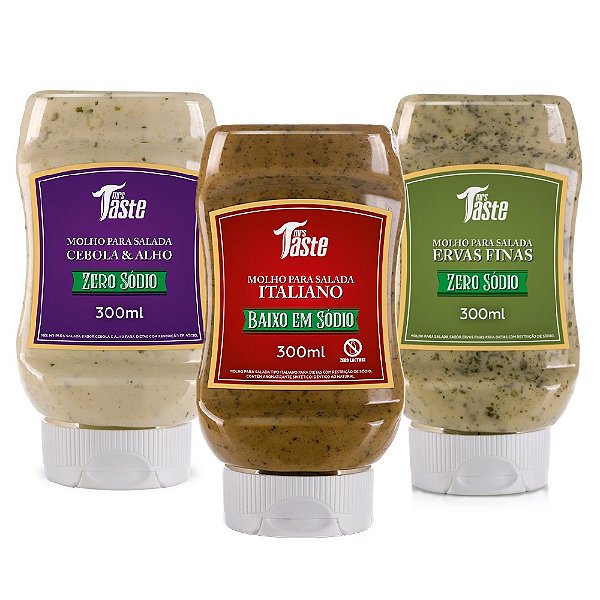 Kit Molho Para Salada Cebola E Alho, Italiano E Ervas Finas - Mrs Taste 300ml
