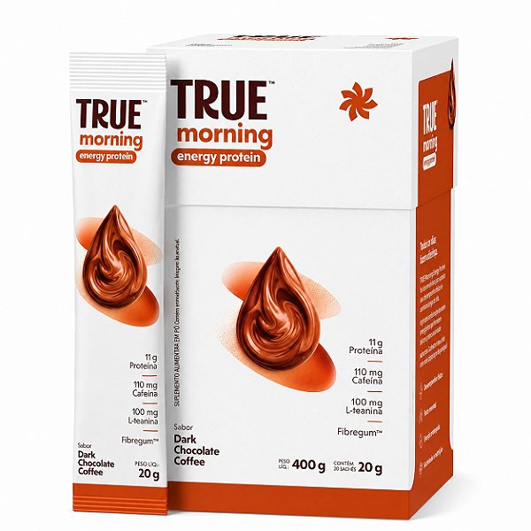 Morning Energy Protein Dark Chocolate Coffee - True 20 Sachês