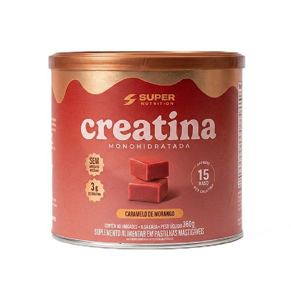 Creatina Sabor Caramelo De Morango - Super Nutrition 40un.