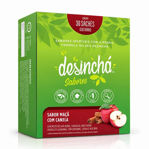 Desinchá Sabores Maçã Com Canela - 30 Sachês