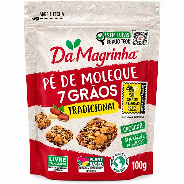 Pé De Moleque 7 Grãos Tradicional - Da Magrinha 100g