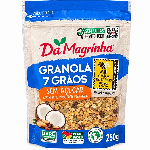 Granola 7 Grãos Sem Açúcar - Da Magrinha 250g