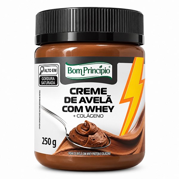 Creme De Avelã Com Whey E Colágeno - Bom Princípio 250g