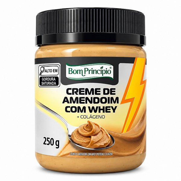 Creme De Amendoim Com Whey E Colágeno - Bom Princípio 350g