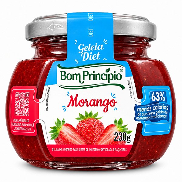 Geleia De Morango Diet - Bom Princípio 230g