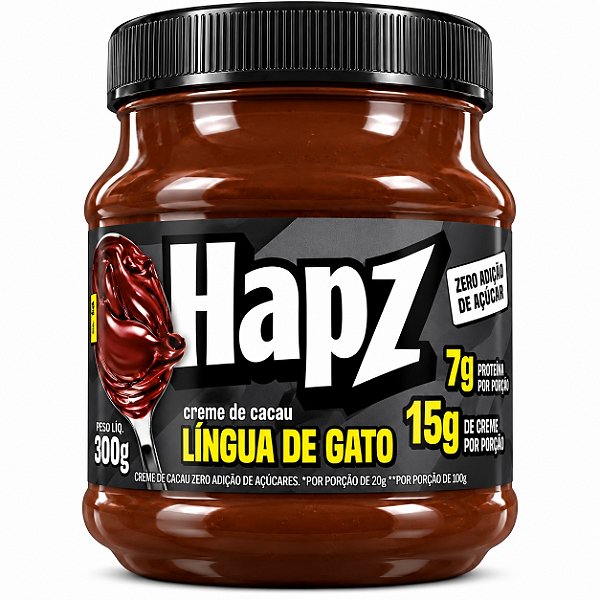 Creme De Cacau Língua De Gato - Sem Adição De Açúcares - Hapz 300g
