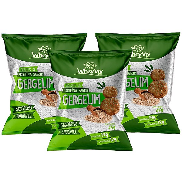 3x Biscoito de Gergelim - Wheyviv - 45g