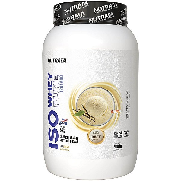 Iso Whey 100% Isolado Sabor Creme de Baunilha - Nutrata 900g