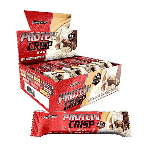 Protein Crisp Bar Leite em Pó com Creme de Avelã - Integralmédica 12 un.