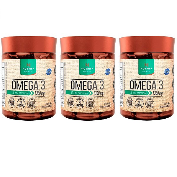 Kit 3x Ômega 3 (1360 mg) - Nutrify 60 cápsulas