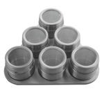 Porta Condimento Inox Magnético – 6 potes com Imã em Base Triângulo