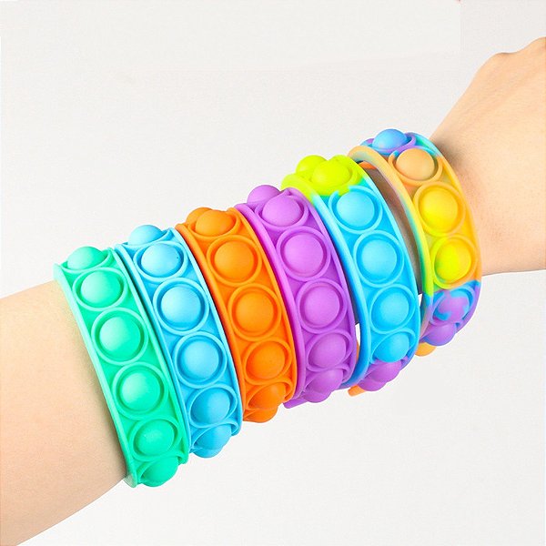 Pulseira Pop It Fidget Brinquedo de Silicone Bracelete de Pop It