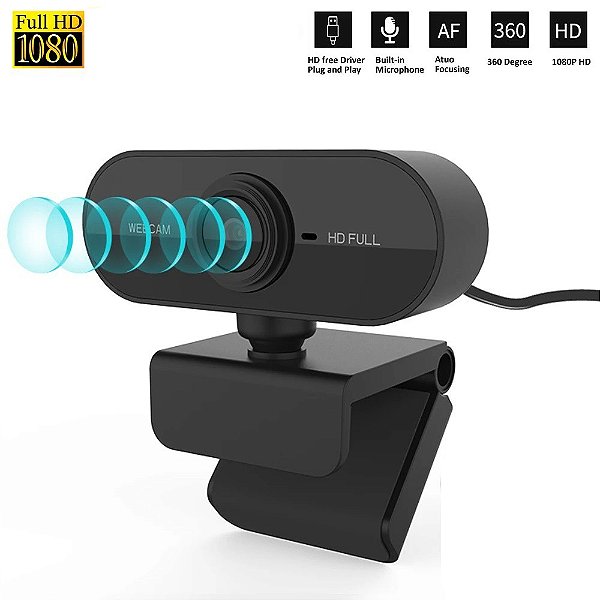Webcam Full Hd 1080 Usb Mini Visão 360º C/ Microfone Live