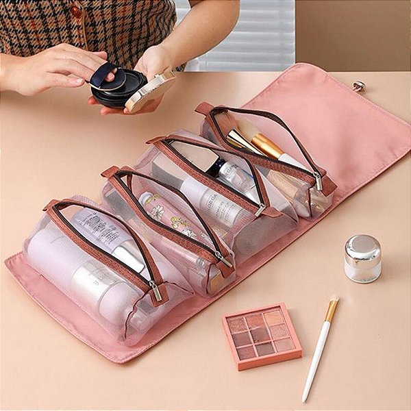 Necessaire De Maquiagem Cosmético Com 4 Estojos Destacáveis
