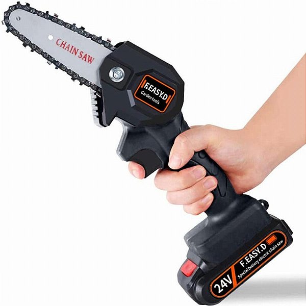 Mini Motoserra Elétrica 24v Bivolt Recarregável Portatil