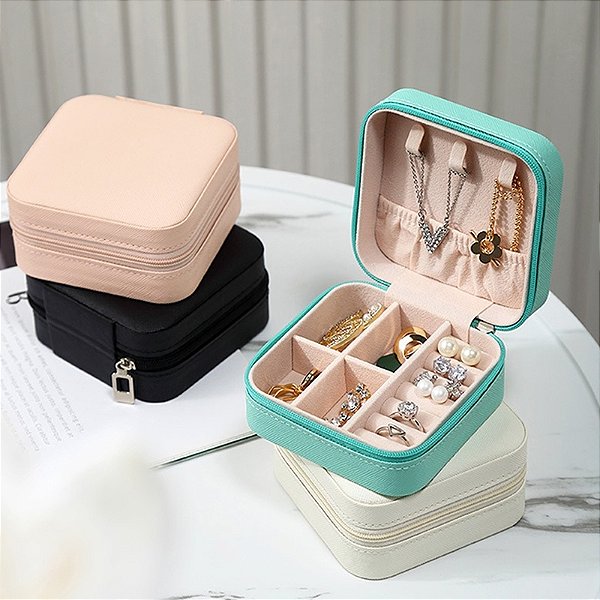 Necessaire Mini Porta Joias Portátil Estojo Com Zíper