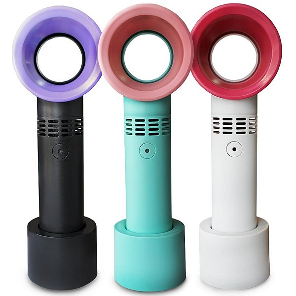 Mini Ventilador De Mão Recarregavel Portátil Sem Hélice USB Para Secagem de Cílios