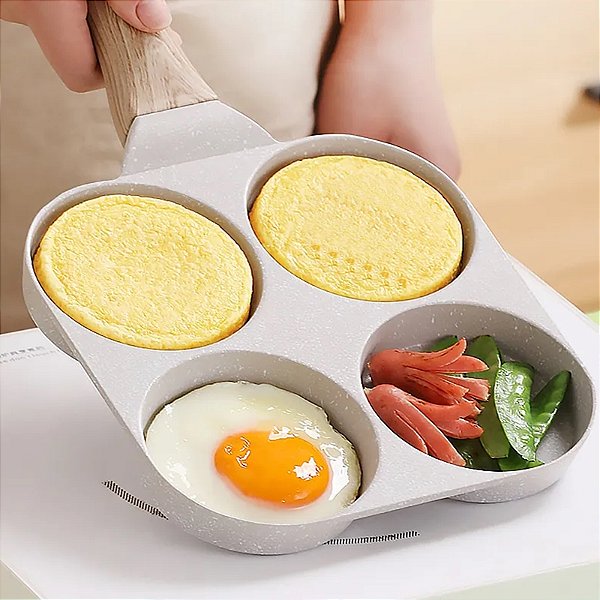 Frigideira 4 Furos Ovos Antiaderente Ceramica Clara