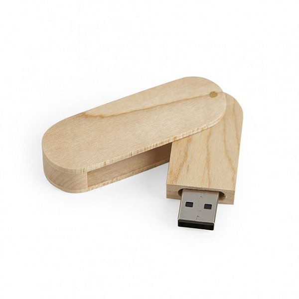 Pen Drive de Madeira Giratório 4GB/8GB