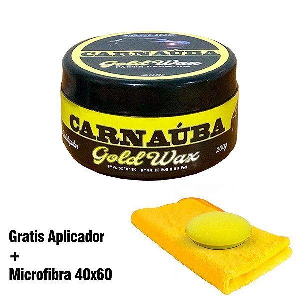 Cera de Carnaúba Artesanal Gold Wax - 200g + Microfibra + Aplicador