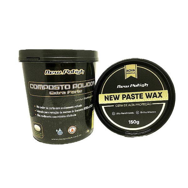 Composto Polidor 1kg + Cera Carnaúba New Paste Wax 150g