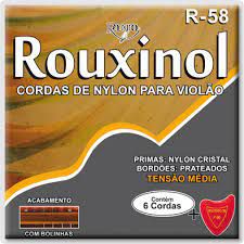 CORDA VIOLAO NYLON CRISTAL/PRATEADA-MEDIA TENSAO-C/BOLINHA R-58